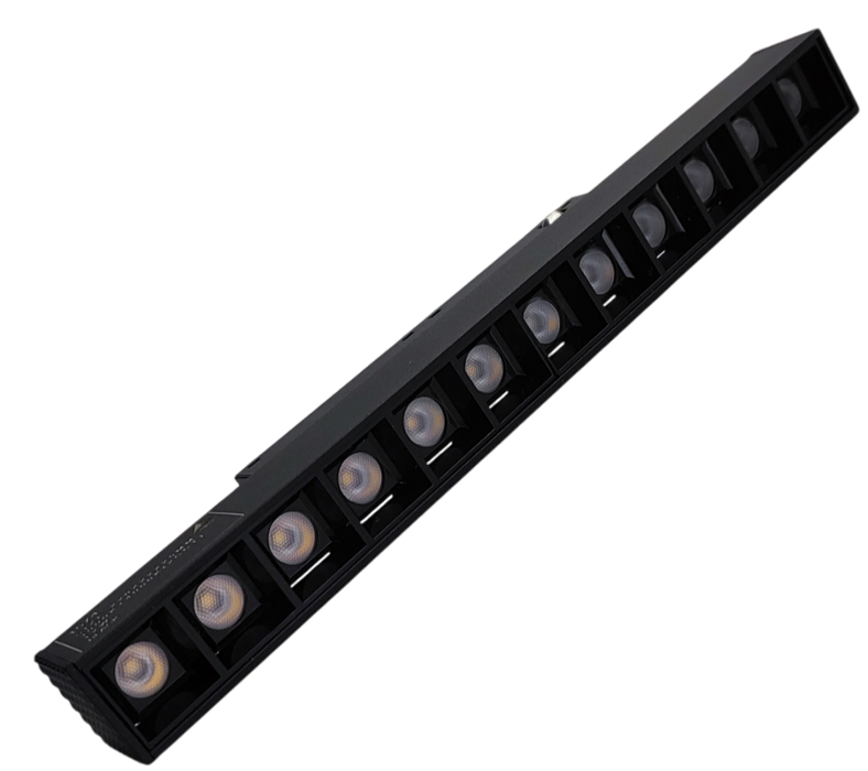 EF-1574	LINEAL DIFUSA PARA RIEL MAGNÈTICO 48V | L220*W22*H25mm| 12W | 3.000K-4000K  | COLOR: NEGRO
