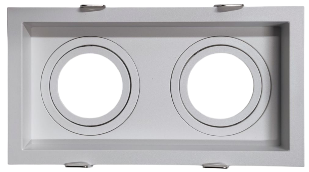 LMD-1584	SPOT DOBLE CUADRADO PARA GU10 | 102*102*42mm -95X95mm | COLOR: BLANCO
