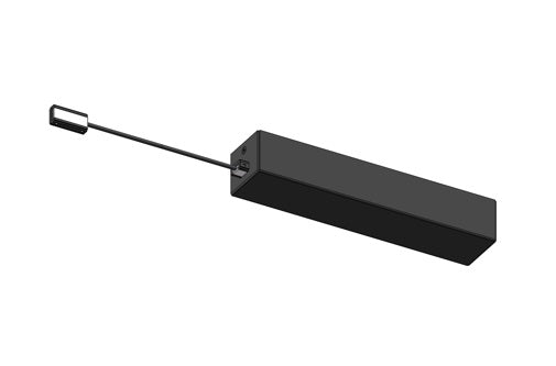 LUM-1024 BELT SERIES | ACCESORIO DE CONTINUIDAD PARA RIEL MAGNETICO / ENTRADA EN TECHO / CABLE DE SALIDA: 1MT / 275x58MM | 48VDC | COLOR: NEGRO
