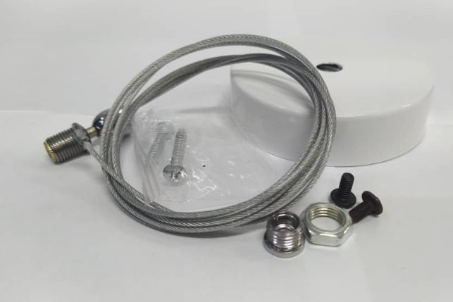 LUM-277 KIT DE SUSPENSIÓN | CABLE DE 2MT CON TAPA Y ACCESORIOS | COLOR: BLANCO