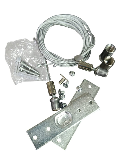 LUM-677 ACCESORIO | KIT DE GUAYAS | 2MTS | PARA SUSPENDER RIEL MAGNÉTICO SUPERFICIAL | COLOR: PLATEADO
