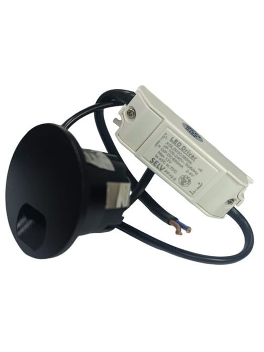 LUM-755-B APLIQUE INTEGRADO | LUZ DE CORTESÍA EMPOTRADA EN PARED - OUT SIZE:Φ35 / Φ45x26mm | COLOR: NEGRO | 4W