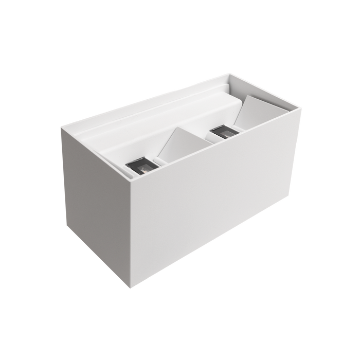 LUM-968APLIQUE INTEGRADO | TIPO CUBO RECTANGULAR - ÀNGULO DE APERTURA AJUSTABLE / 200*100*100MM | 85-265V | CCT: 3.000K | IP65 | COLOR: BLANCO | 3W