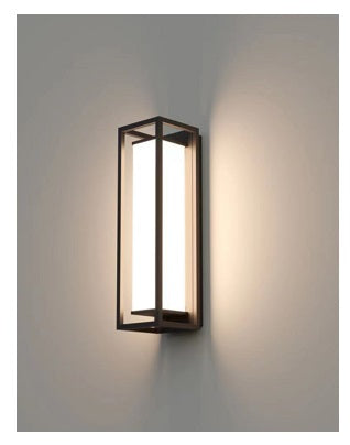 LUM-1044 APLIQUE INTEGRADO | DE PARED / 140MM x 140MM x 500MM | 100-240V | CCT: 3.000K | IP54 | COLOR: NEGRO | 15W