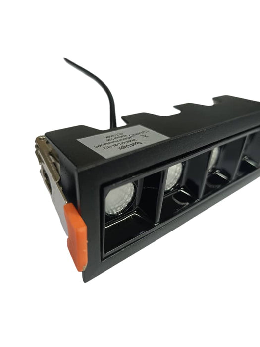 LUM-1324 MULTI SPOT | LINEAL EMPOTRABLE RASTER|100-230V| CCT: 3.000K | COLOR: MARCO NEGRO - NEGRO BRILLANTE| 10W