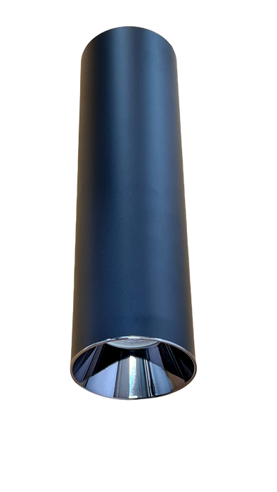 LUM-297 APLIQUE PARA BOMBILLERÍA | CILINDRO SUPERFICIAL PARA GU10 | COLOR: NEGRO CON TAPA NEGRO BRILLANTE